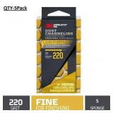 3M 220-Grit Sanding sponge 2.5-in x 4.5-in- 5Pack