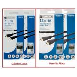 Utilitech 8k HDMI to HDMI 3-ft and 12-ft Black