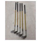 5- Vintage Hickory Shaft Golf Clubs