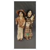 (2) Vintage Cloth Dolls 11.25'