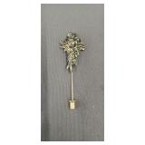 Sterling silver rose flower pin