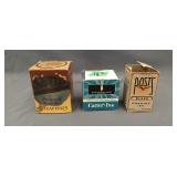 3 vintage ink bottles in boxes