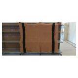 Tan Wool Blanket with Black Stripe 89'x66'