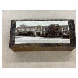 School House Brick Door Stop with School photo