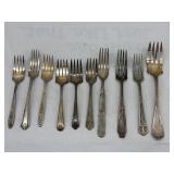 Silverplate Fork Assortment 10- count Lot