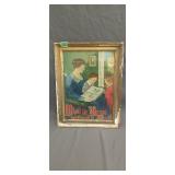 Vtg. Framed Print ' What Is Home Without A Mother'
