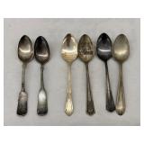 6- Assorted Silverplate Spoons