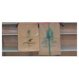 Pair of vintage burlap coffee sacks
