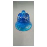 Vintage Blue Glass Bell Paperweight