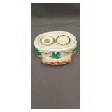 Antique porcelain double inkwell