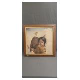 Indian child and eagle painting by Perillo 1985
