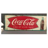 Vintage Metal Coca-Cola Sign 31.5'x12'