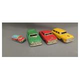Three - Vintage Tin Friction Toy Cars &