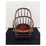 Antique Windsor Arm Chair with Padded Seat