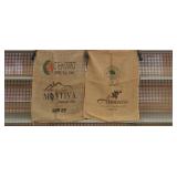 Pair of vintage burlap coffee sacks