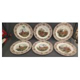6 Masons game birds plates