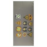 12 assorted patches including police department,