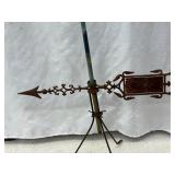 Vintage Copper Lightning Rod 37' with Weather Vane
