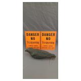 Black Bird Decoy 17' & Danger No Trespassing Signs