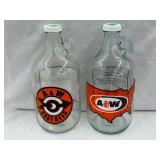 Two - A & W Half Gallon Jugs