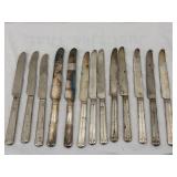 Silver Plated Knife Assortment 13 count lot