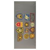 12 assorted patches including sheriff dept,
