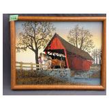 H. Hargrove Canvas Painting in Wood Frame