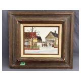 H. Hargrove Canvas Painting in Wood Frame
