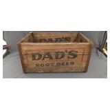 Vintage wooden Dads root beer box