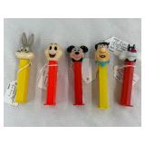5- Vintage PEZ Dispensers,Cartoon Characters