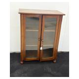 Vintage Music Cabinet Glass Front Doors