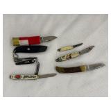 6- Assorted Knives 2.5'-5' and Fingernail Clippers