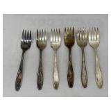 6- Lady Doris Silverplate Forks