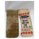 2- Vintage Shot Bags, Illinois Lead Shot