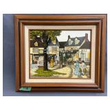 H. Hargrove Canvas Painting in Wood Frame