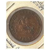1857 Canada Half Penny Bank Token