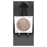 1964 Bermuda One Crown silver coin