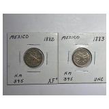 2- Mexico 2 Centavos coins