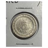 1906 Mexico 5 Centavo Coin