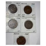 5-Mexico 5 Centavos Coins