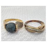 925 CZ Gold Tone Ring Size 8