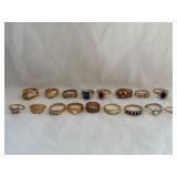 Gold Tone Costume Jewelry Rings Size 4 - 9.5
