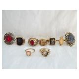 Gold Tone Costume Jewelry Rings Size 7 - 10.25