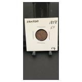 1858 Canadian Victoria 5-cent silver coin