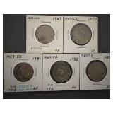 5- Mexico 50 Centavos coins