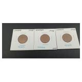 3- Canadian Tombac 5 Cent Coins