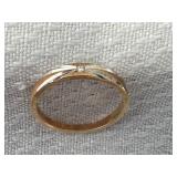 14K FJG (14-1) Wedding Band with Diamond Chip