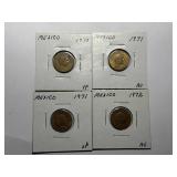 4- Mexico 5 centavos coins