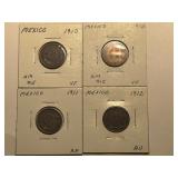 4- Mexican 1 Centavos Coins