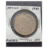 1948 Mexican 1 Peso silver coin.